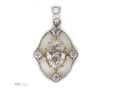 14K WHITE/YELLOW GOLD AND DIAMOND, ART DECO INSPIR...