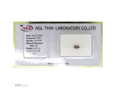 0.515CT CERTIFIED, NATURAL PINK DIAMOND     

Pear...