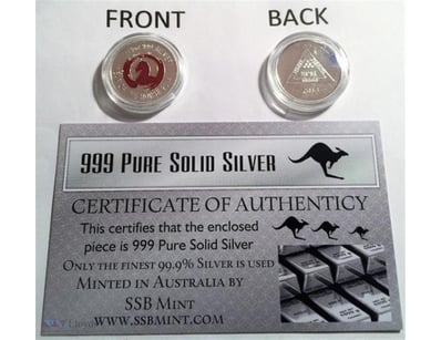 2014 YEAR OF THE HORSE 1/10TH OZ (APPROX) 999 PURE...