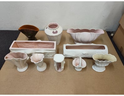 COLLECTION OF RAYNHAM CERAMIC PLANTERS AND VESSELS...