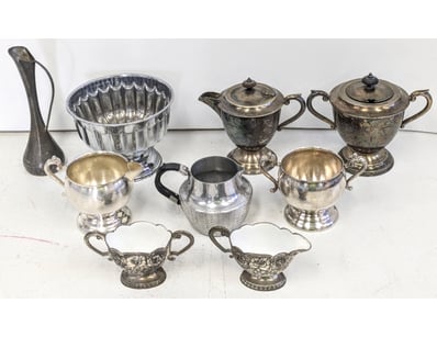 VINTAGE SILVER-PLATED TEA AND COFFEE SERVICE COLLE...
