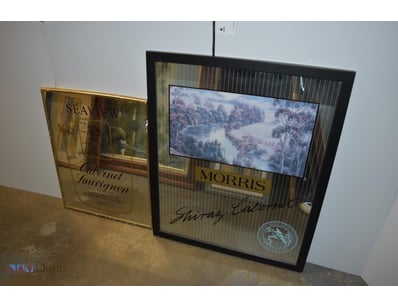Assortment Of Framed Bar Mirrors, Various Styles, ...