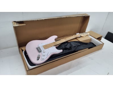 Pink Stratocaster-style electric guitar (DST-80 mo...