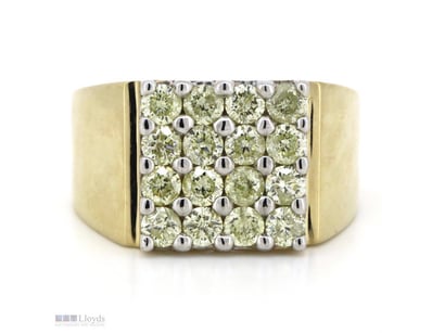 14K YELLOW GOLD, 3.09CT TDW FANCY YELLOW DIAMOND, ...