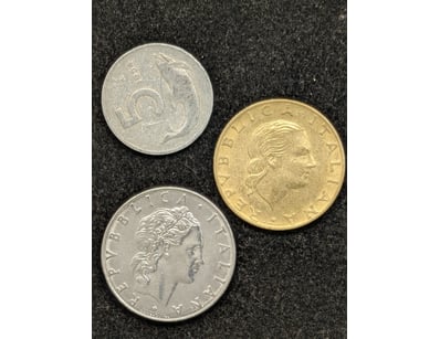 COLLECTION OF THREE ITALIAN CURRENCY

Years Incl...