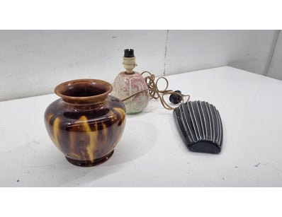 VINTAGE CERAMIC VASE AND  LAMP COLLECTION - THREE-...
