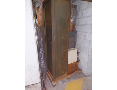 Vintage wooden wardrobe/armoire featuring a two-do...