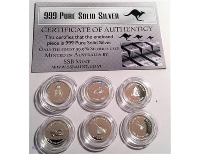 1 SET OF 6 X 2014 1 GRAM (APPROX.) ``DANGER SERIES...