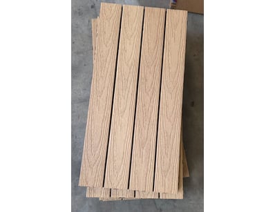 Modular interlocking wooden decking system compris...