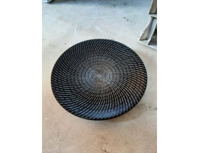 Plates, black finish, diameter 23.5cm.

SOLD AS LO...