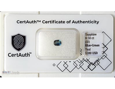CERTIFIED 0.50CT TEAL SAPPHIRE (CORUNDUM) – OVAL F...