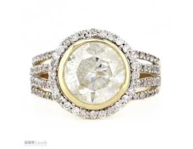 14K YELLOW GOLD AND DIAMOND, MULTI-SPLIT BAND RING...