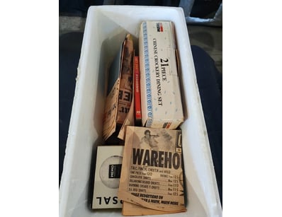 Eclectic vintage lot, including fishing book, phot...