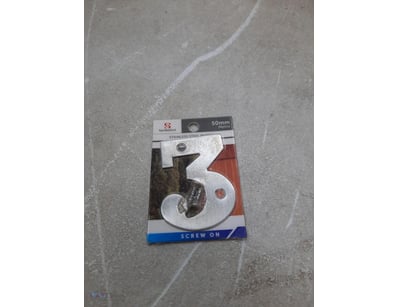 Sandleford stainless steel numeral, screw on, 50mm...