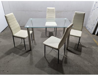 Dining Set, includes glass table and 4 x upholster...