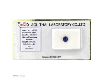 1.510CT CERTIFIED, NATURAL BLUE CEYLON SAPPHIRE   ...