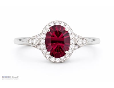 NATURAL GARNET (MALAWI) RING ON 925 SILVER - WITH ...