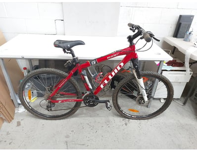 Ricochet mountain bike in striking red with white ...