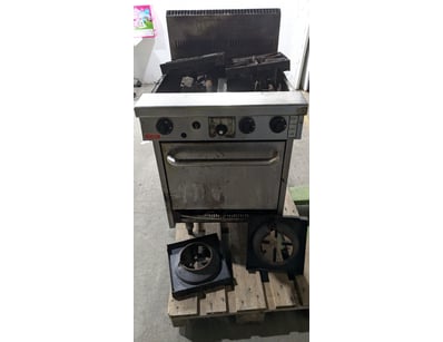 Commercial gas cooking range by Goldset, featuring...