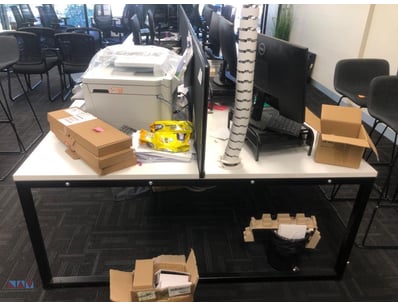 Extra large Melamine Office desk, 8-12 people. Tab...