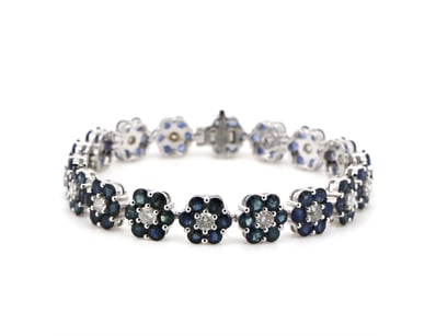 14K WHITE GOLD, 20.04CT AUSTRALIAN BLUE SAPPHIRE A...