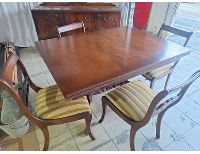 4-Seater Dining Table, Timber Style, Brown Finish ...