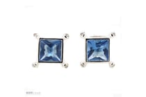 Sterling Silver And Blue Coloured Simulated