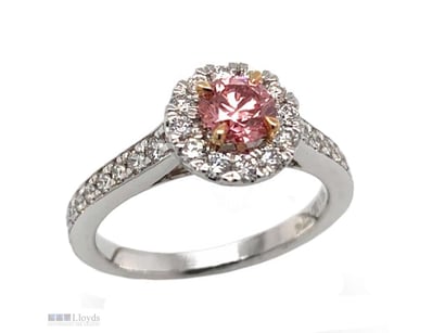 18 CARAT WHITE GOLD & ROSE GOLD RING SET WITH PINK...