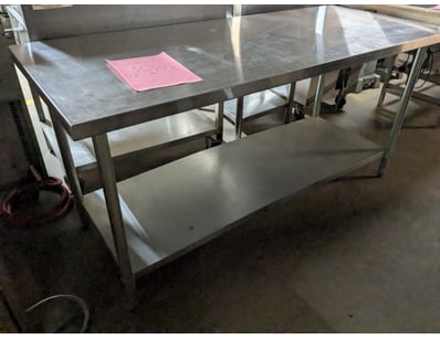 Heavy-duty stainless steel commercial prep table f...