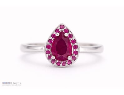 NATURAL BURMESE RUBY RING ON 925 SILVER - WITH CER...