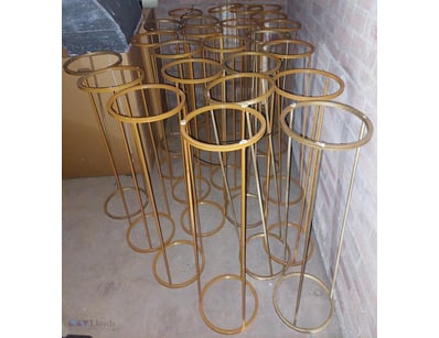 Brass cylindrical plant stands or display stands f...