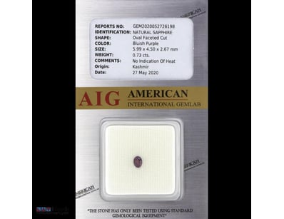0.73CT NATURAL SAPPHIRE     

Oval Faceted Cut, Bl...