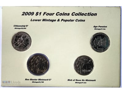 2009 FOUR $1 COLLECTION  LOWER MINTAGE $1 POPULAR ...