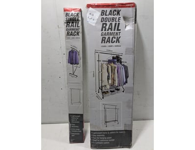 Romak brand garment rack bundle comprising one Bla...
