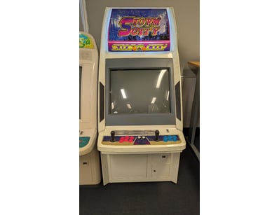 Classic Storm City arcade cabinet in cream and bei...
