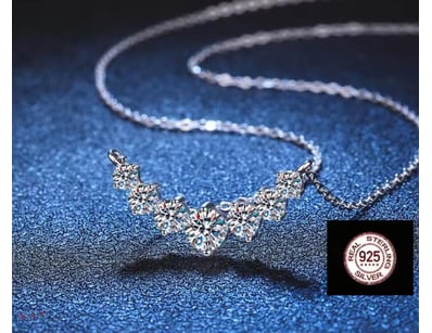 925 SILVER NECKLACE WITH 1.7 KTS CUBIC ZIRCONIAS  ...