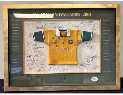 AUSTRALIAN WALLABIES 2001 SIGNED TEST MATCH JERSEY...