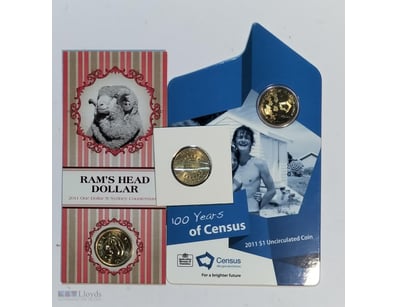2011 RARE TRIO $1:  100 YRS OF CENSUS;  RAM'S HEAD...