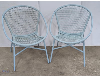 Outdoor chairs, blue coloured woven seating

Dimen...