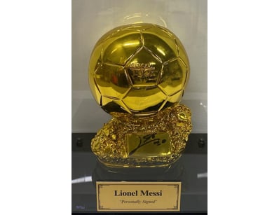 LIONEL MESSI PERSONALLY SIGNED REPLICA BALLON D'OR...