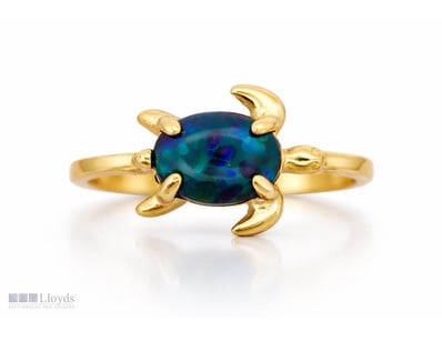 NATURAL ETHIOPIAN OPAL RING ON 925 SILVER - WITH C...