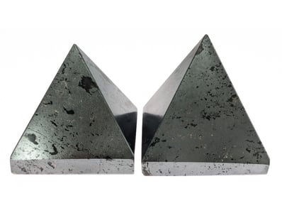 TWO NATURAL HEMATITE PYRAMIDS

Item Size: Height...