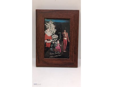 FRAMED IMAGE OF ELVIS PRESLEY AND SANTA AT CHRISTM...