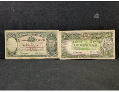 COMMONWEALTH OF AUSTRALIA ONE POUND NOTES - EARLY ...