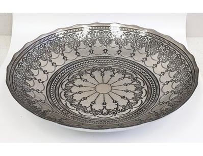 ORNATE SILVER PLATED DECORATIVE BOWL WITH FILIGREE...