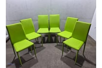 Green Fabric Stackable Dining Chairs (x6) -