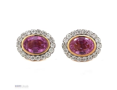 14K ROSE GOLD, PINK SAPPHIRE AND DIAMOND, VINTAGE ...