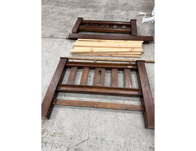 Queen Bed Frame, Dark Timber type, no screws inclu...