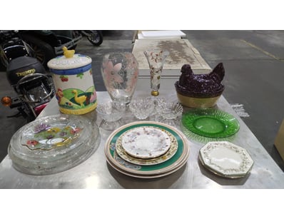 Assorted Kitchen Ware Including Plates, Cookie Jar...