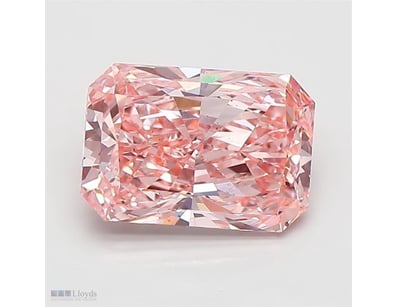 5.01 CARAT RADIANT CUT DIAMOND FANCY VIVID PINK /V...